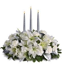 Silver Elegance Centerpiece from Victor Mathis Florist in Louisville, KY